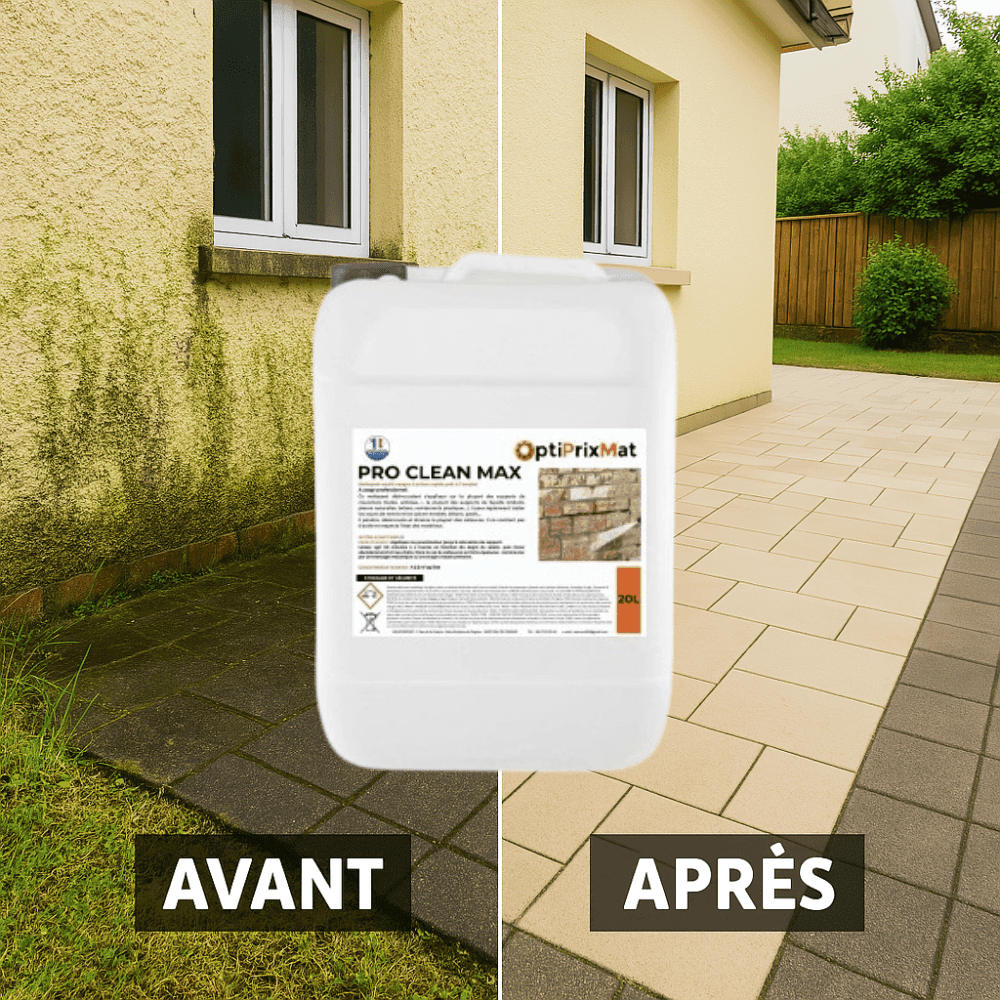 PROCLEANMAX – Nettoyant concentré terrasses, façades et sols à action rapide Professionnel – 20 litres