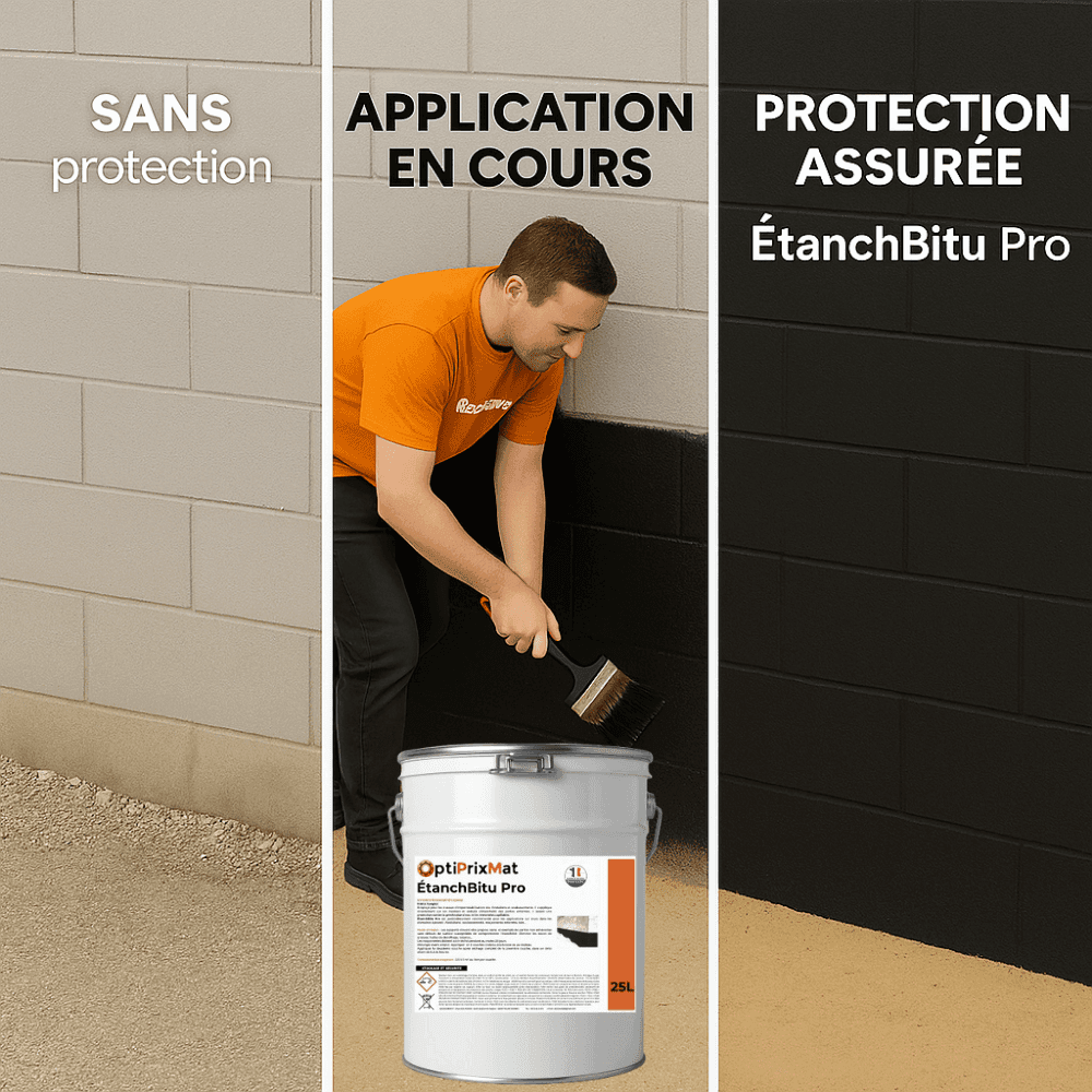 ÉtanchBitu Pro – Bitume d’Étanchéité prêt à l’emploi pour fondations et soubassements Liquide – 25L