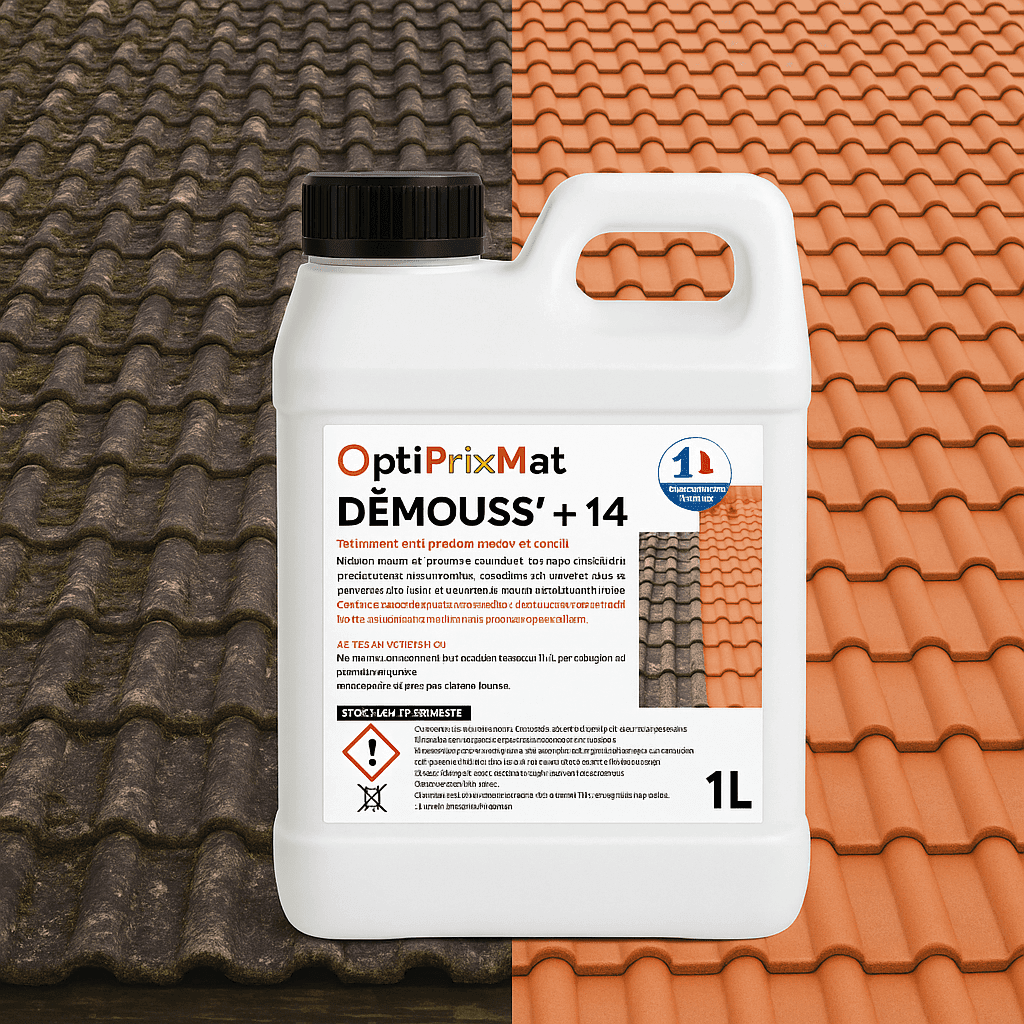 DEMOUSS’+14 – Démoussant toiture Ultra Concentré Professionnel (1 Litre)