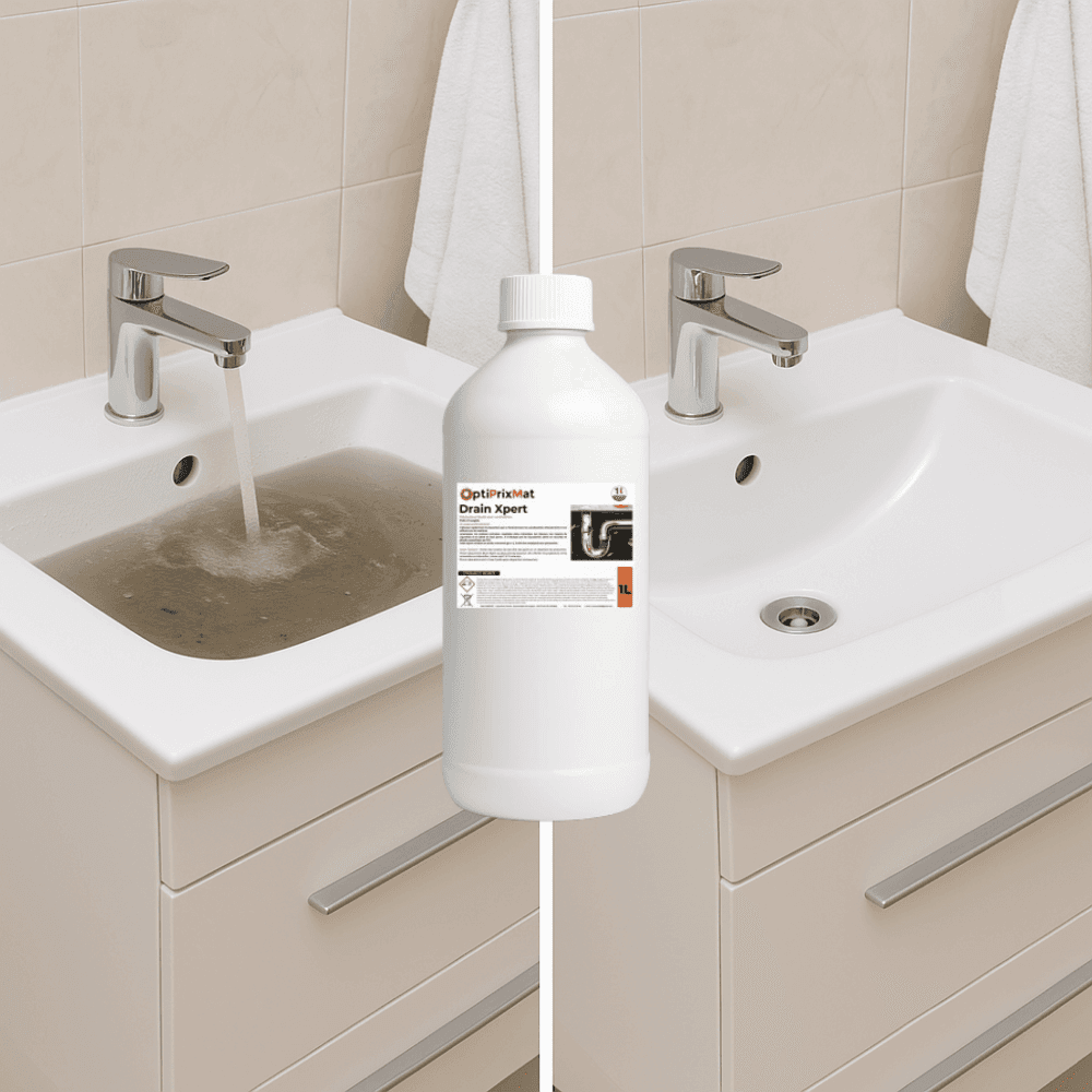 Drain Xpert – Déboucheur Liquide Professionnel Ultra-Efficace Pour Tous Types de Canalisations– 1 Litre
