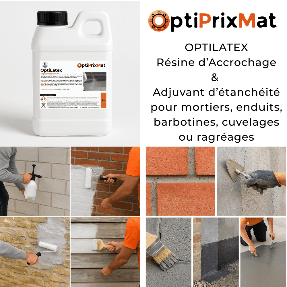 OPTILATEX – Résine d’Accrochage et d’Étanchéité – Bidon 2 Litres