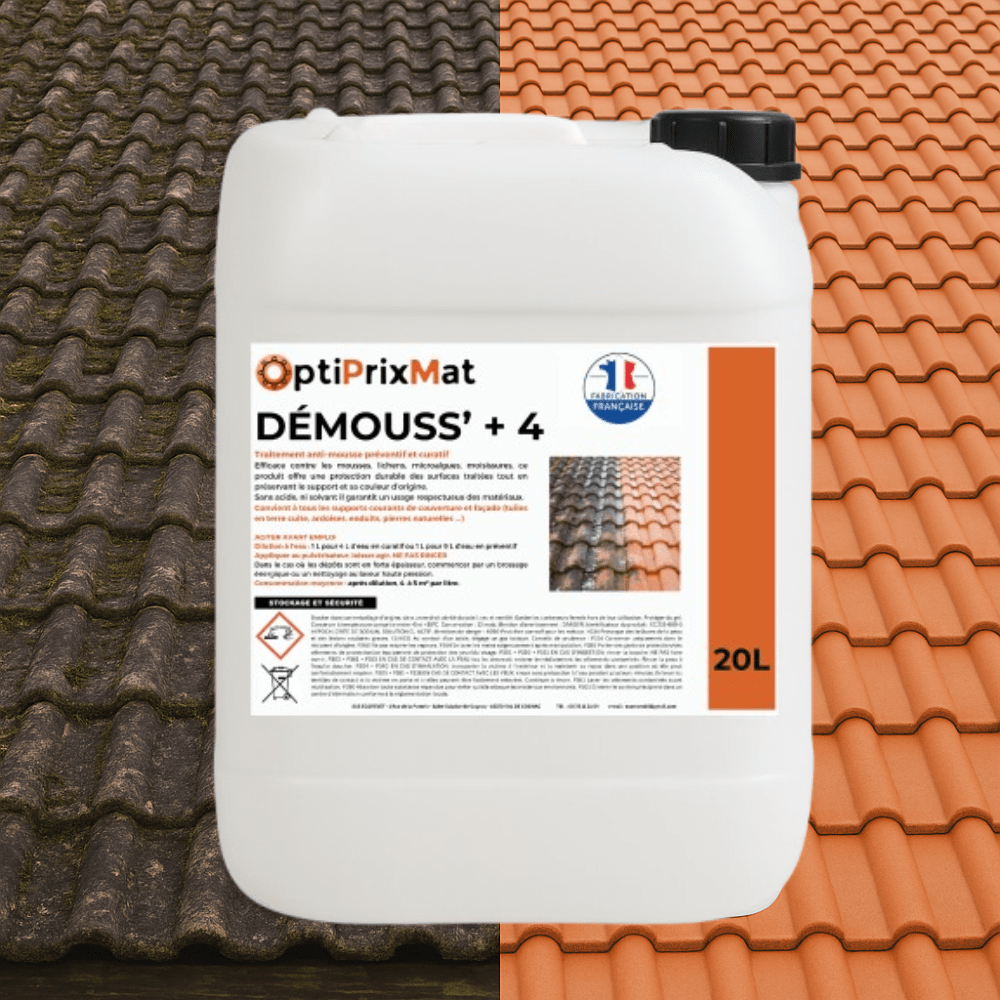 DEMOUSS+ 4 – Nettoyant Traces Vertes Concentré – Bidon de 20 Litres