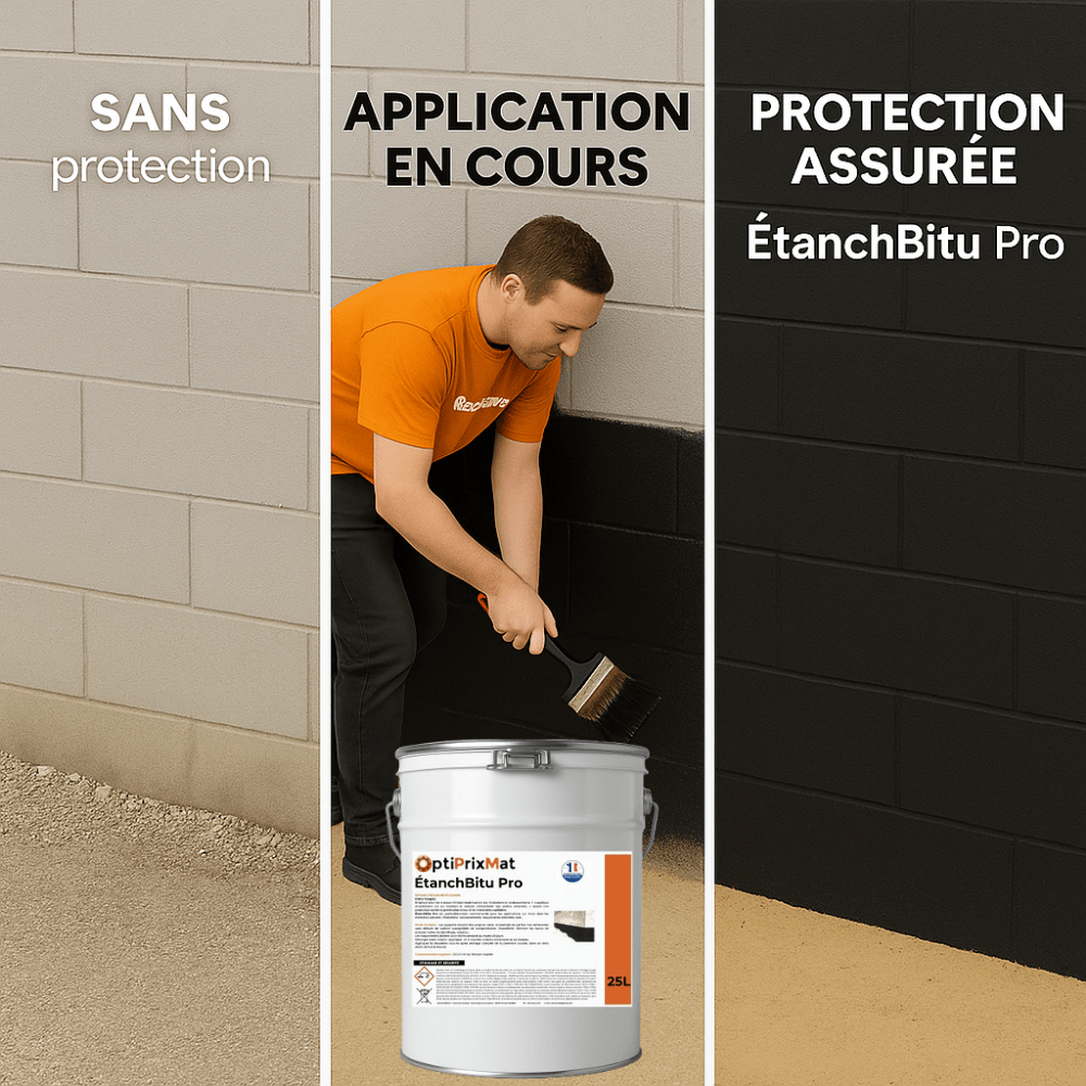ÉtanchBitu Pro – Bitume d’Étanchéité prêt à l’emploi pour fondations et soubassements Liquide – 25L