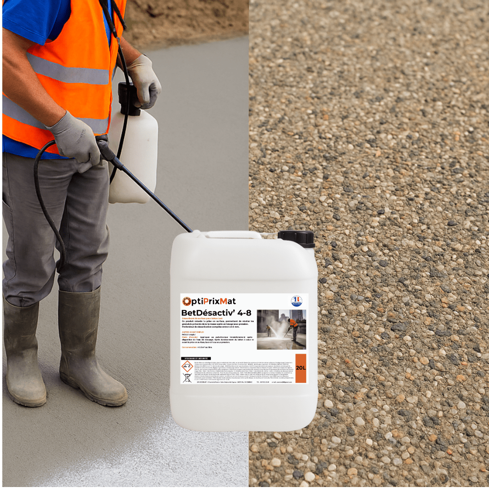 BétDésactiv’ 4-8 – Désactivant Béton Lavé Profond (Bidon 20L)