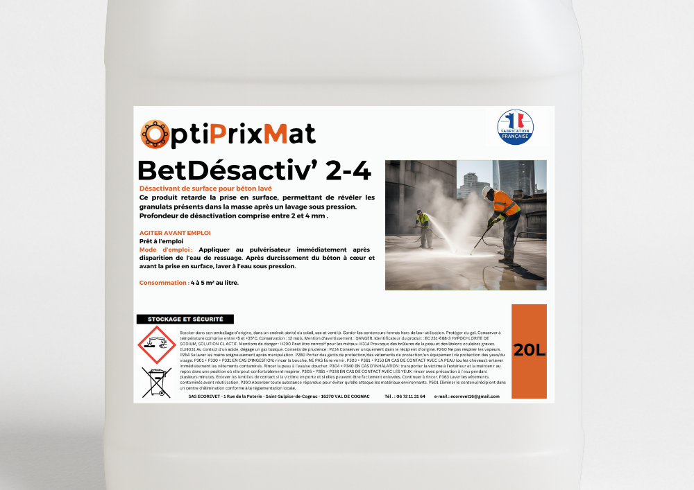 application du désactivant béton lavé BétDésactiv’ 2-4 sur dalle extérieure