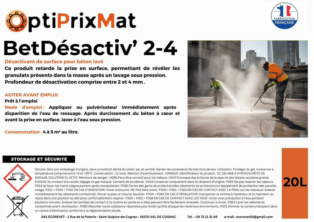 application du désactivant béton lavé BétDésactiv’ 2-4 sur dalle extérieure