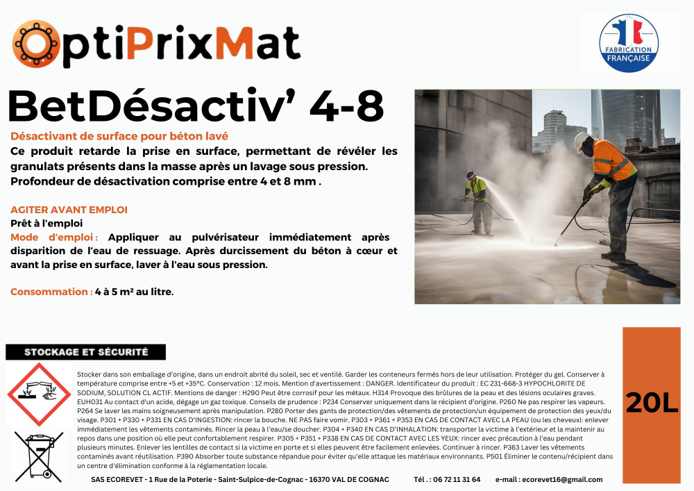 Désactivant pour béton lavé béton désactivé Betdésactiv'4-8