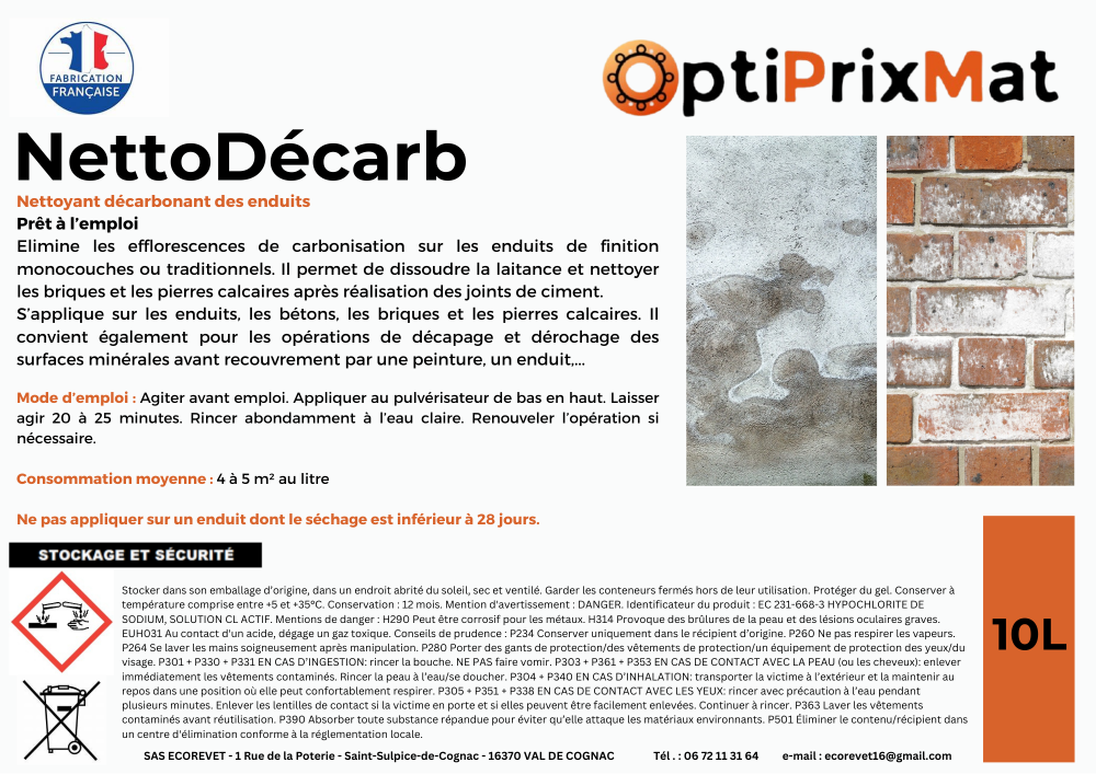 résultat nettoyage façade avec NettoDécarb contre la carbonatation
