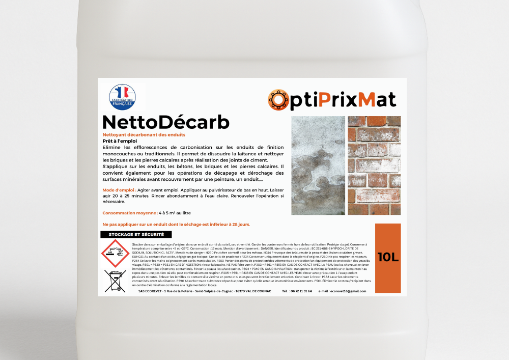 résultat nettoyage façade avec NettoDécarb contre la carbonatation