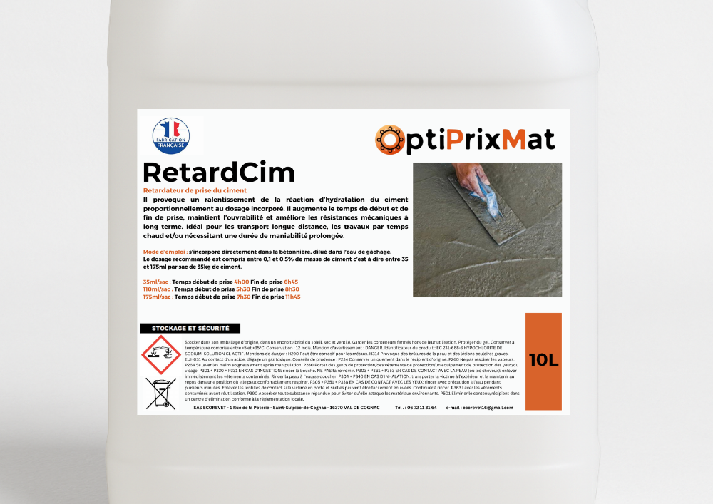 Retardateur prise ciment - RetardCim 10L
