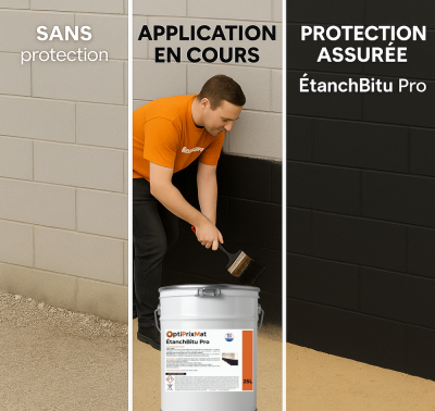 ÉtanchBitu Pro – Bitume d’Étanchéité prêt à l’emploi pour fondations et soubassements Liquide – 25L