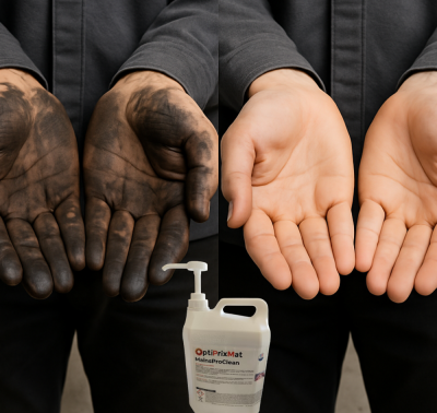 MainsPro Clean – Savon Gel Microbilles Professionnel – Le savon idéal pour les mains très sales en atelier ou sur chantier– 5 Litres avec Pompe