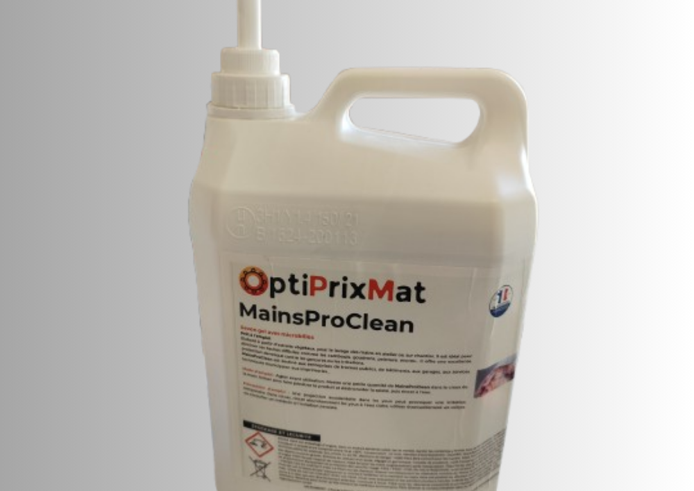 MainsPro Clean – Savon Gel Microbilles Professionnel – Le savon idéal pour les mains très sales en atelier ou sur chantier– 5 Litres avec Pompe