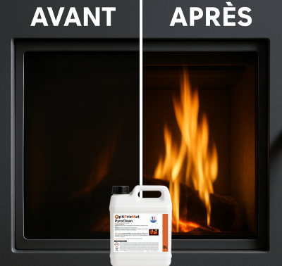 PYROCLEAN – Nettoyant Vitre d’Insert Professionnel contre la suie et les traces de fumée – 5 Litres