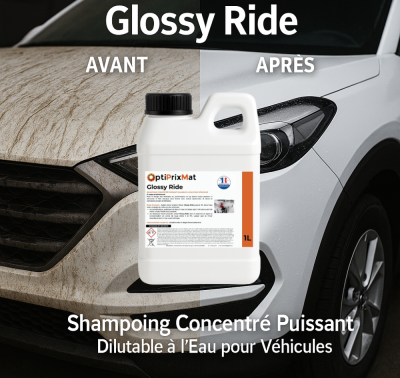 Glossy Ride Shampoing Carrosserie Déperlant Professionnel