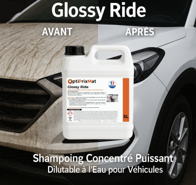 Shampoing Carrosserie Déperlant Professionnel – GLOSSY RIDE 5L | Optiprixmat